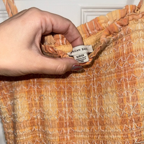 American Eagle Outfitters Orange Checkered Dress - Picture 3 of 4